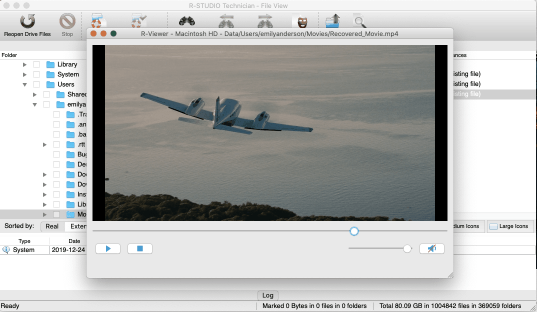 Vista previa del archivo en R-Studio Technician para Mac