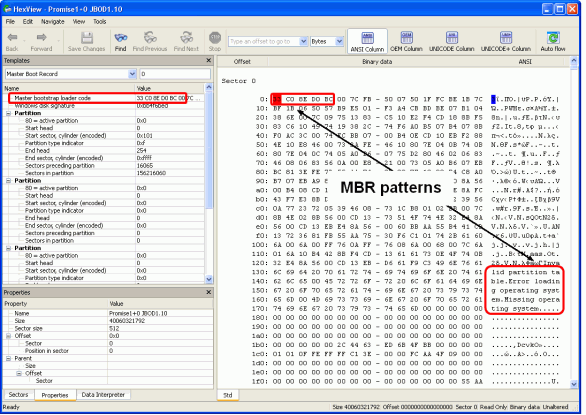 Finding RAID parameters: Disk3.arc opened in the Text/hexadecimal editor