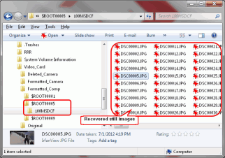 Recuperação de vídeo HD de cartões SD: Recuperação de vídeo: pasta e arquivos AVF_INFO recuperados
